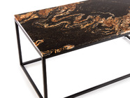 Exkluzivní kamenný konferenční stolek Black Fusion, černá podnož